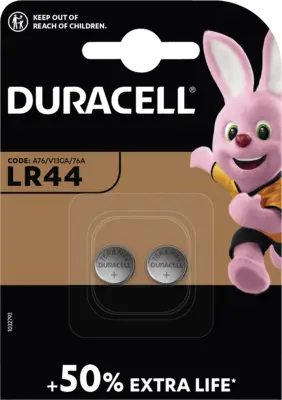 Duracell knoopcel alkaline electronics LR44 2pack