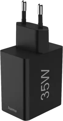 Snellader, 1x USB-C PD, 3x USB-A, mini-oplader, 35W