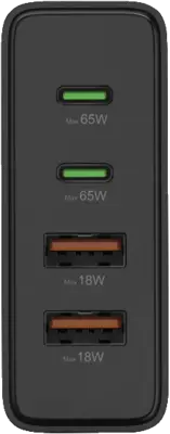 USB-oplaadstation 4 poorten, GaN , snellader