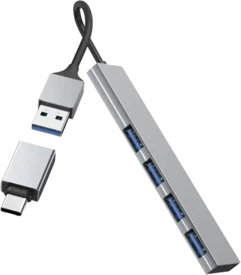 USB-hub, 4-poorts, USB 3.2 Gen1, 5 Gbit/s, USB-C adapter